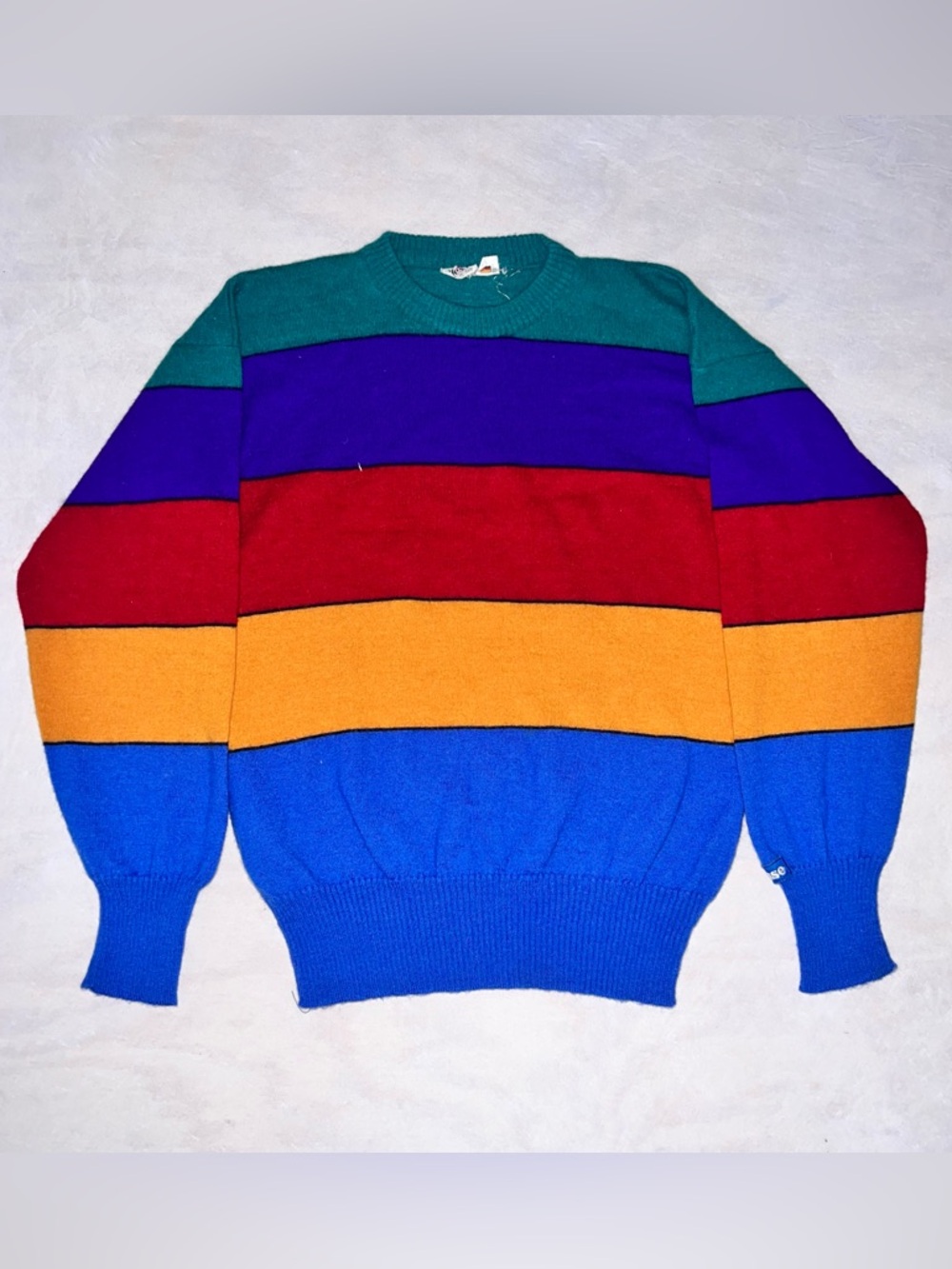 Ellesse Vintage 80s / 90s Striped Crewneck Knit Pullover Multicolor One Size